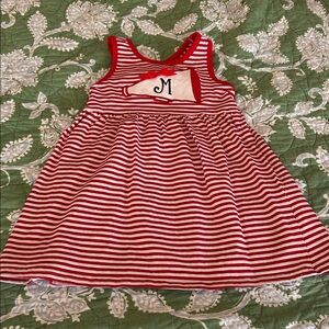 Classic Whimsy Cheerleader Football Megaphone Dress with Stripes and Bow
